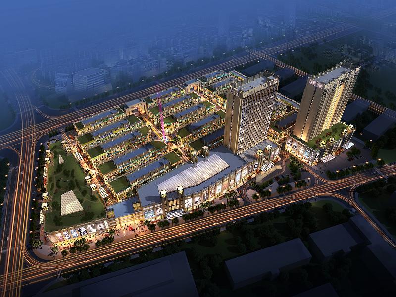 巨溪国际真皮大世界东北面鸟瞰夜景